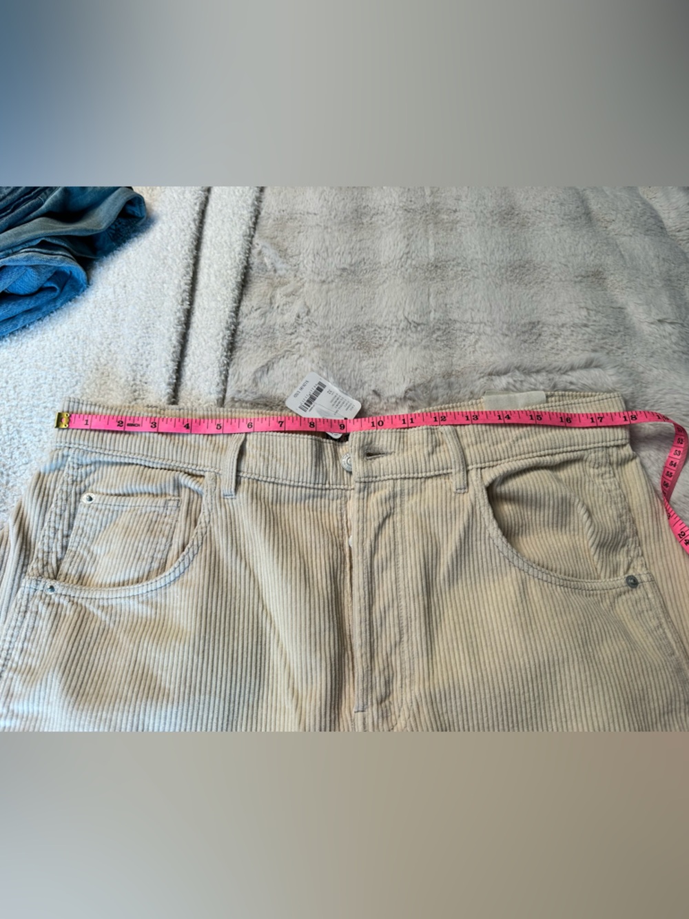 We the Free Free People Good Luck Barrel Jeans in crystal gray corduroy 32 - Picture 11 of 11